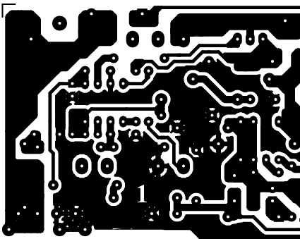 Detalle de cobre del lado de las soldaduras de la Tarjeta de Circuito Impreso PCB